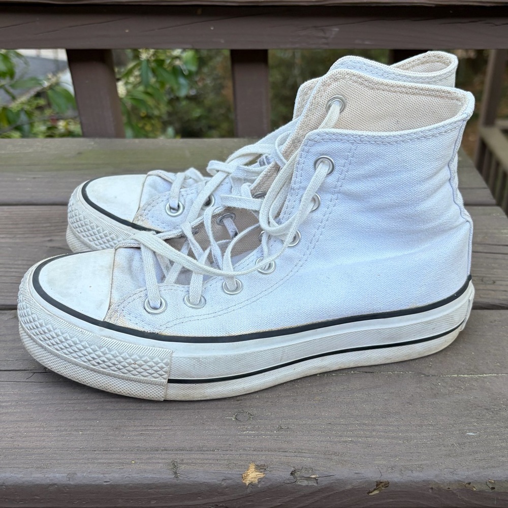 Converse White High-Top Sneakers - Picture 4 of 10